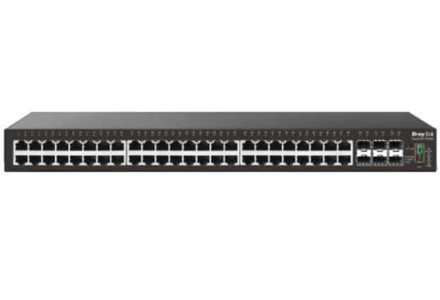DrayTek P2542x Vigor Switch 48-Port L2+ Managed GbE PoE+ Access Switch w/ 6 x 10G SFP+ Ports
