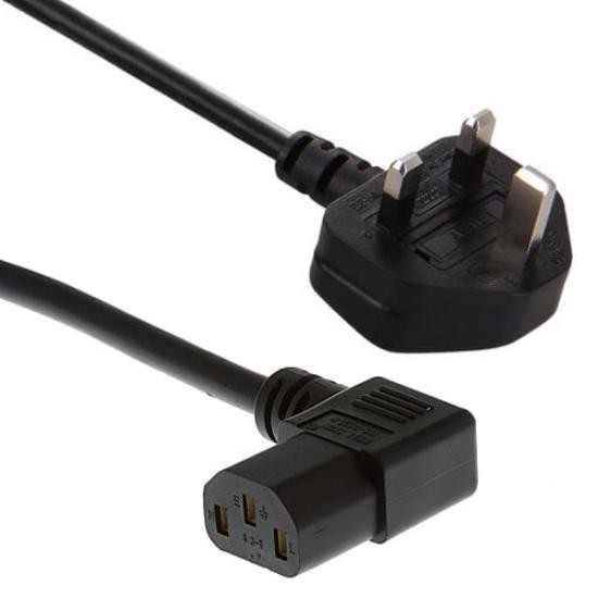 UK Plug Right-Angled 90-Degrees Power Cable (1.8m)