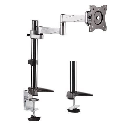 Brateck 13-27" Single Monitor Desk Mount. Max Load 8KGS. Rotate, Extend, Tilt, Swivel. Max Arm Extension 396MM. Supports Vesa 75X75 &100X100. Colour Slate Black New Year Sale! Up To 30% Off