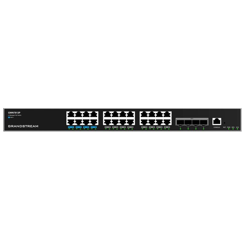 Grandstream GWN7813P Layer 3Managed Network Switch 24-Port PoE