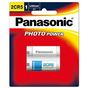 Panasonic 2CR-5W/1B Photo Lithium 6V Camera Battery 2CR5 1 Pack