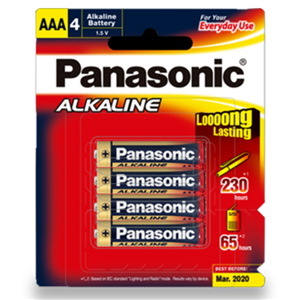 Panasonic LR03T/4P Battery Aaa Alkaline Paper Pack 4PK