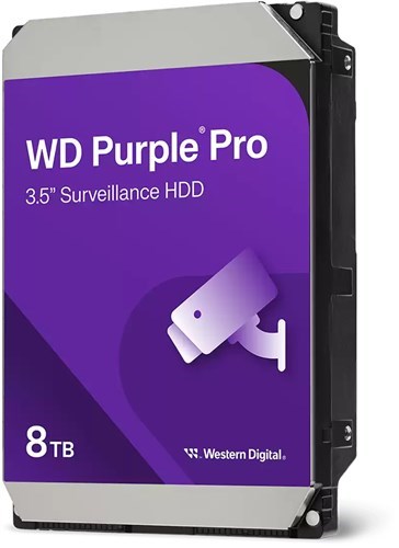 WD Surveillance Purple Pro 8TB 3.5" Internal HDD Sata3 - 256MB Cache - Built For Business/Enterprise Surveillance System. Up To 64 Cameras Up To 550TB/year - 5 Years Warranty