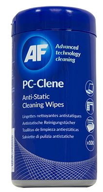 Af PCC100 PC Clene Re Sealable Tub Of 100 Anti-Static Cleaning Wipes