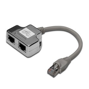 Digitus DN-93904 CAT5e RJ45 Data/Data Splitter Dual Adapter (2 X Data Devices) With 0.19M Lead
