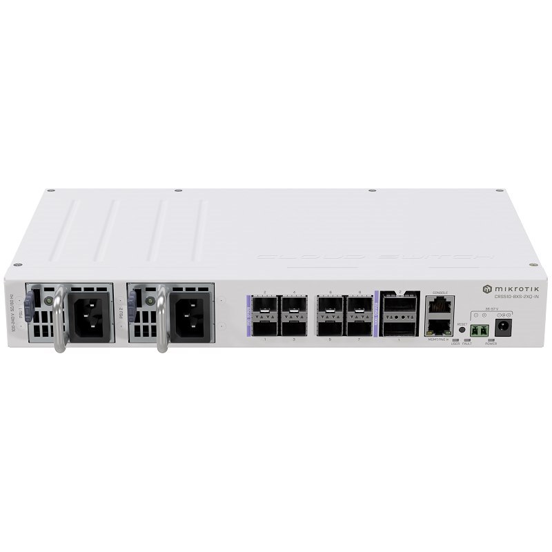 MikroTik Crs510-8Xs-2Xq-In 10/100 GBPS Switch With Dual Hot-Swap Power Supplies
