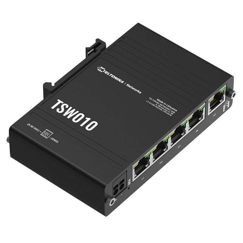 Teltonika TSW010 Din Rail Switch 5 X 10/100 Ethernet Ports