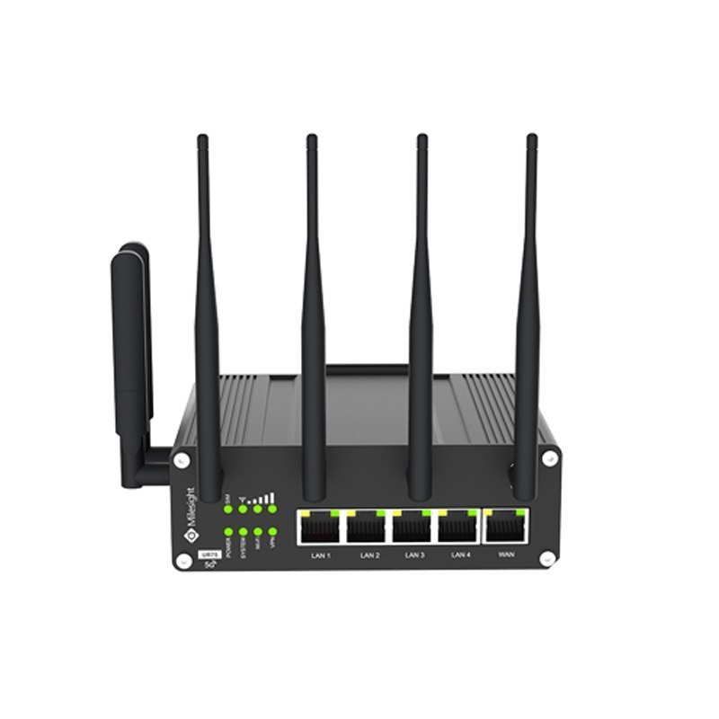 Milesight Ur75 5G/4G/Lte Cellular 5 Port Gigabit PoE Router With RS232/RS485 And Digital I/O IoT M2M Connectivity