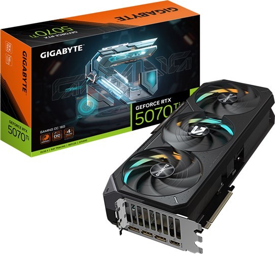 Gigabyte GeForce RTX 5070 Ti Gaming Oc 16GB GDDR7 Graphics Card Pcie 5.0 - 3.5 Slot - 1X 16 Pin Power - Minimum 750W Psu
