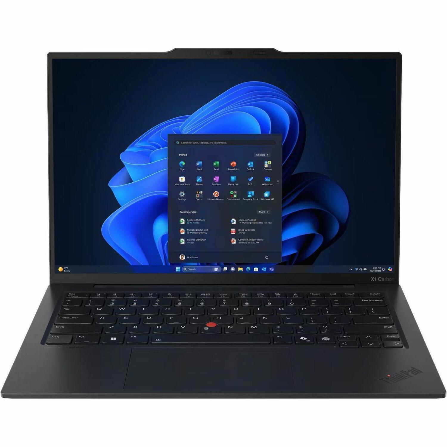 ThinkPad X1 Carbon Gen 13 Aura Edition (14ʺ Intel) Intel® Core™ Ultra 7 265U vPro® Processor- 64 GB LPDDR5X-8400MT/s (Soldered) - 1 TB SSD M.2 2280 PCIe Gen5 Performance TLC Opal - Windows 11 Pro 64 - 3 years warranty