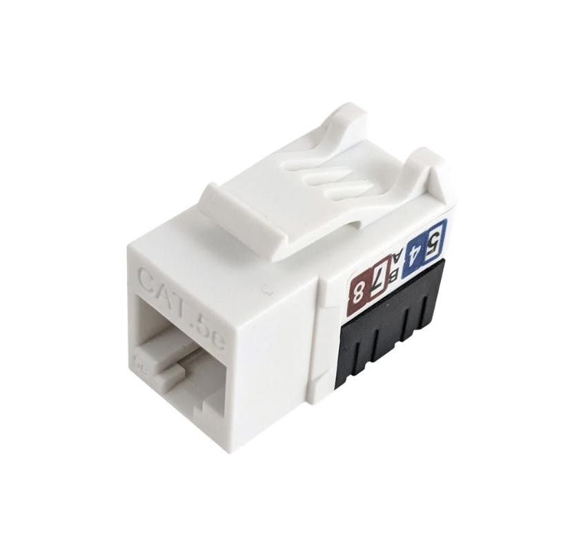 RJ45 Cat5e Slim Profile Jack, 110 Punch-Down - White