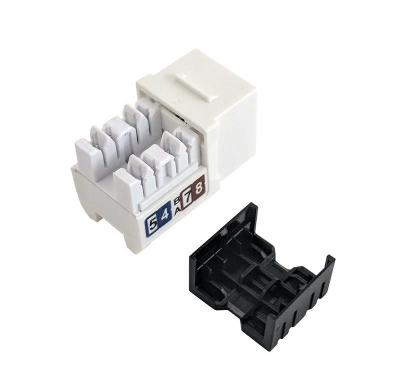RJ45 Cat5e Slim Profile Jack, 110 Punch-Down - White