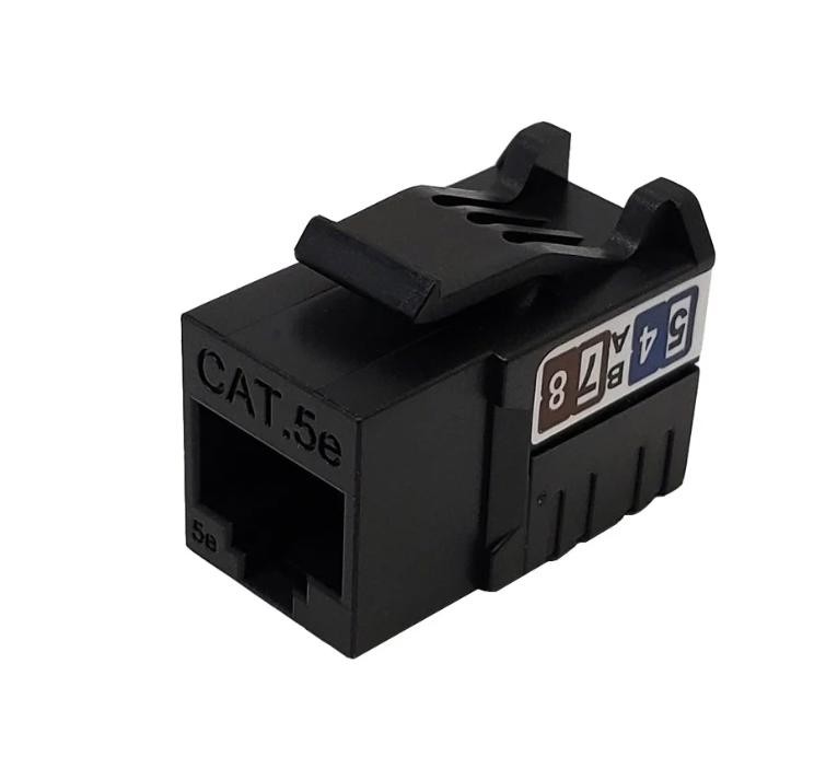 RJ45 Cat5e Slim Profile Jack, 110 Punch-Down - Black