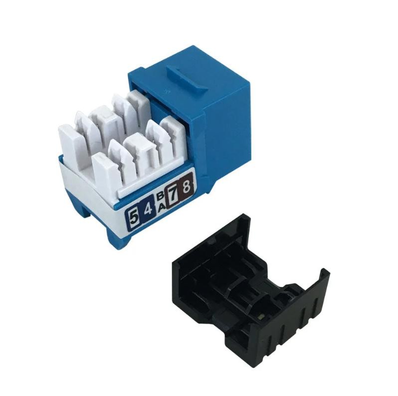 RJ45 Cat5e Slim Profile Jack, 110 Punch-Down - Blue