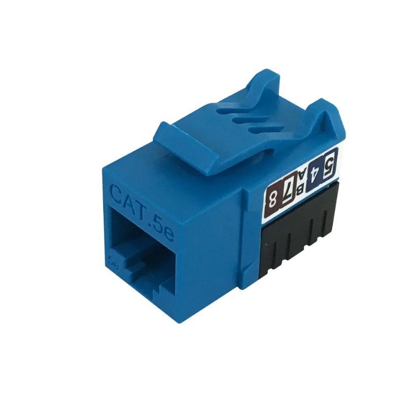 RJ45 Cat5e Slim Profile Jack, 110 Punch-Down - Blue
