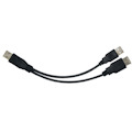 Astrotek Usb 2.0 Y Splitter Cable 30CM - Type A Male To Type A Male + Type A Female Black Colour Power Adapter Hub Charging