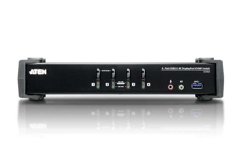 Aten 4 Port Usb 3.0 4K DisplayPort KVMP Switch Support HDCP, 4096 X 2160 @ 60Hz, Mouse Emulation, Keyboard Emulation - [ Old Sku: CS-1924 ]