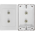 Digitek Double F-Type Coaxial Wall Plate