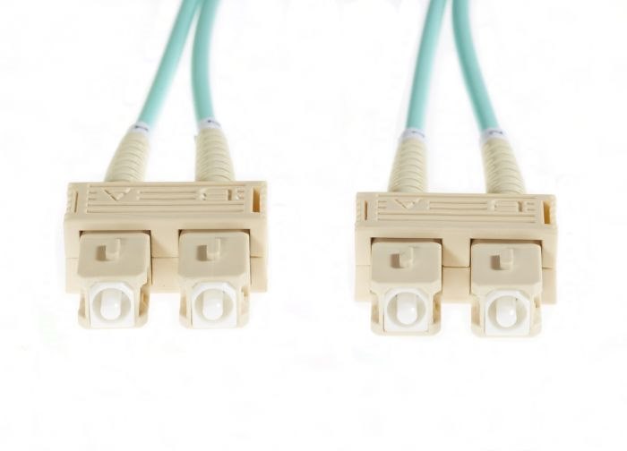 4Cabling 0.5M SC-SC Om4 Multimode Fibre Optic Cable: Aqua