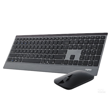 Rapoo 9500M Bluetooth & 2.4G Wireless Multi-Mode Keyboard Mouse Combo Black - 1300Dpi 4.5MM Ultra-Slim