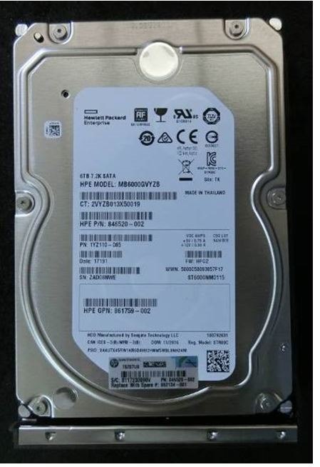 HPE 6 TB Hard Drive - 3.5" Internal - SATA (SATA/600)