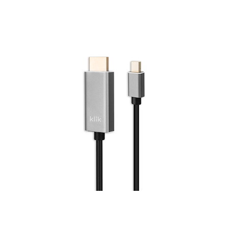 Klik 2MTR Mini DisplayPort Male To Hdmi Male Cable