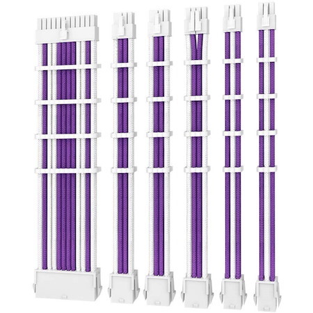 Antec Psu - Sleeved Extension Cable Kit V2 - Purple / White. 24Pin Atx, 4+4 Eps, 8Pin Pci-E, 6Pin Pci-E, Compatible With Standard Psu