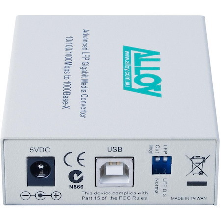 Alloy GCR2000ST 10/100/1000Base-T To Gigabit Fibre (ST) Converter With LFP Via Fef Or FM. 220M Or 550M