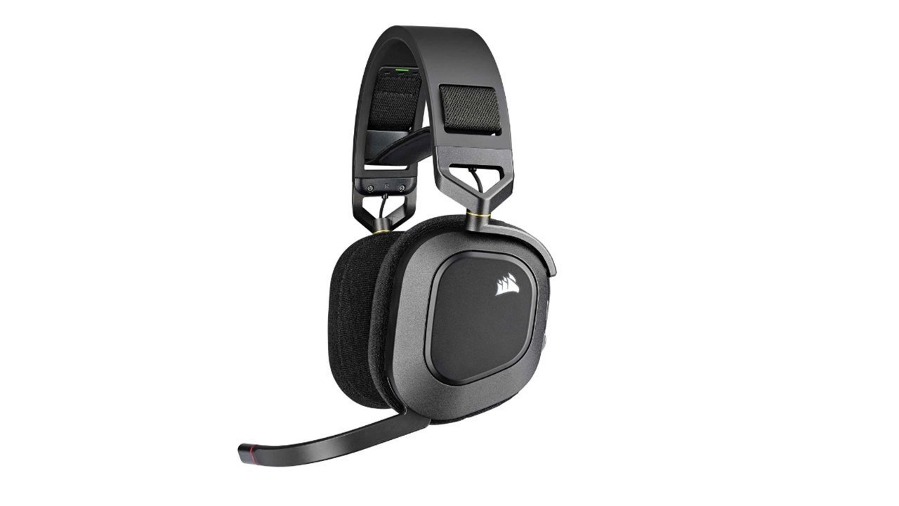 Corsair HS80 Max Wireless Steel Gray Dolby Atoms 3D, Pulse Sound, Hyper Fast Slipstream Wireless 20HRS - Gaming Headset PC,PS5, Headphones