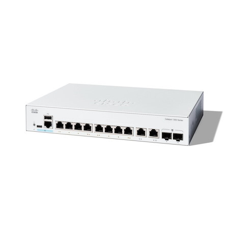 Cisco Catalyst 1300 C1300-8T-E-2G 10 Ports Manageable Ethernet Switch - Gigabit Ethernet - 10/100/1000Base-T, 1000Base-X