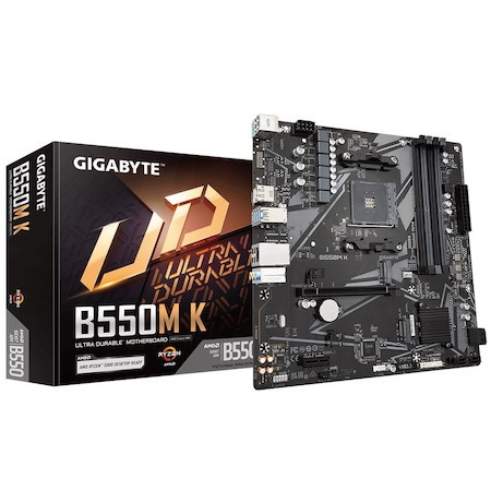 Gigabyte B550MK Amd Am4 M-Atx Motherboard 4X DDR4~128GB,1x PCIe X16, 1 X PCIe X1, 2X M.2, 4X Sata , 4X Usb 3.2, 4X Usb 2.0