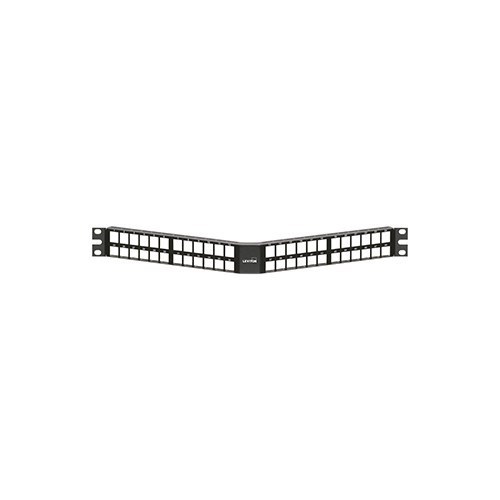 Leviton | 1Ru 48-Port Angled Quickport™ High-Density Patch Panel | Black