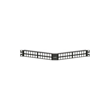Leviton | 1Ru 48-Port Angled Quickport™ High-Density Patch Panel | Black