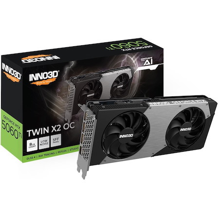 Inno3d nVidia GeForce RTX 5060 Ti Twin X2 Oc 8GB GDDR7, 2602MHz Boost Clock, Ram 28Gbps, 3xDP, 1xHDMI