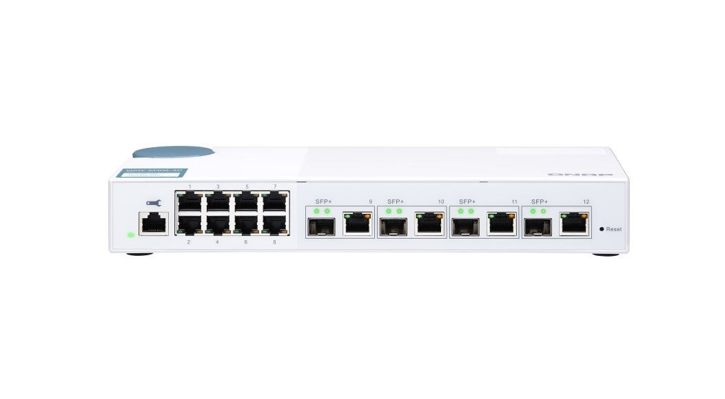 Qnap 12-Port Web Managed Switch, 10GbE Sfp+/10Gbase-T(4), GbE(8), 2YR