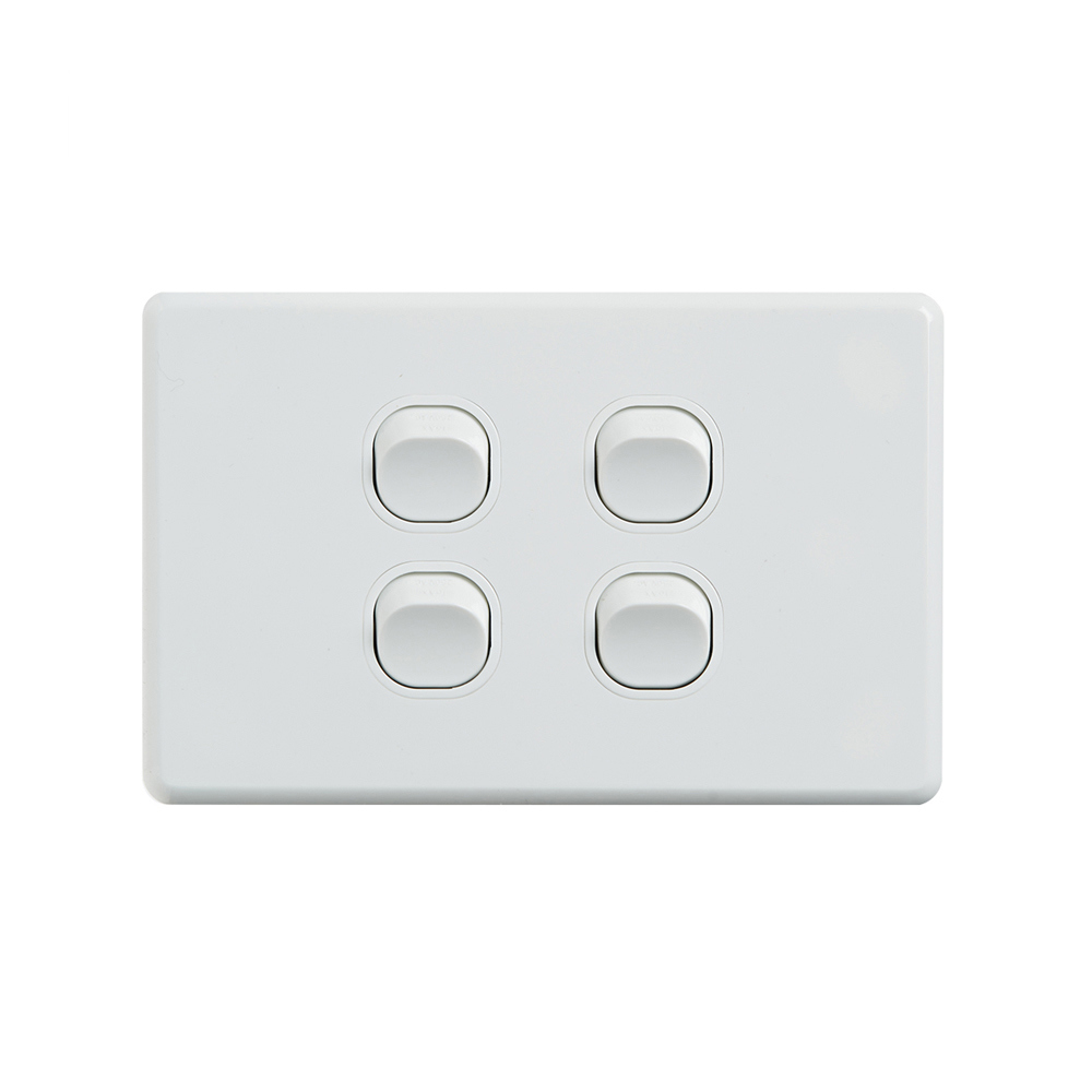 4Cabling 4C | Classic 4 Gang Switch 250V 16Ax - Horizontal