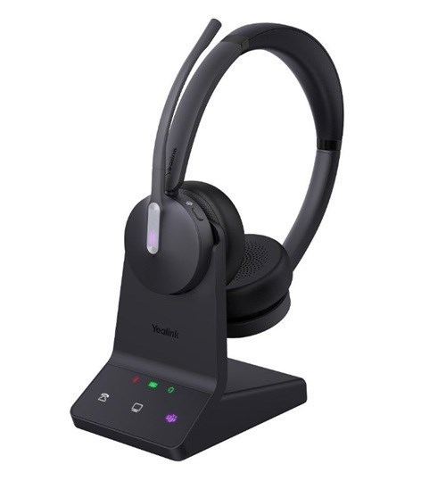 Yealink (WH64-Dual-Teams) Microsoft Teams Certified DECT/Bluetooth Wireless Headset,Stereo, With Base Station/Carrying Bag