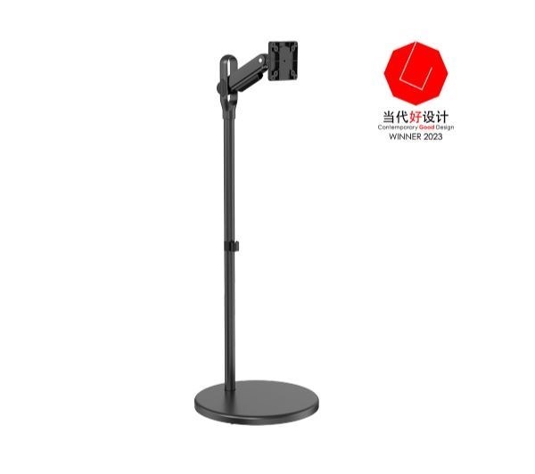 Brateck Mobile Spring Assisted Display Floor Stand Fit Most 17'-35' Monitor Up To 10KG Per Screen Vesa 75X75/100X100 Black Colour