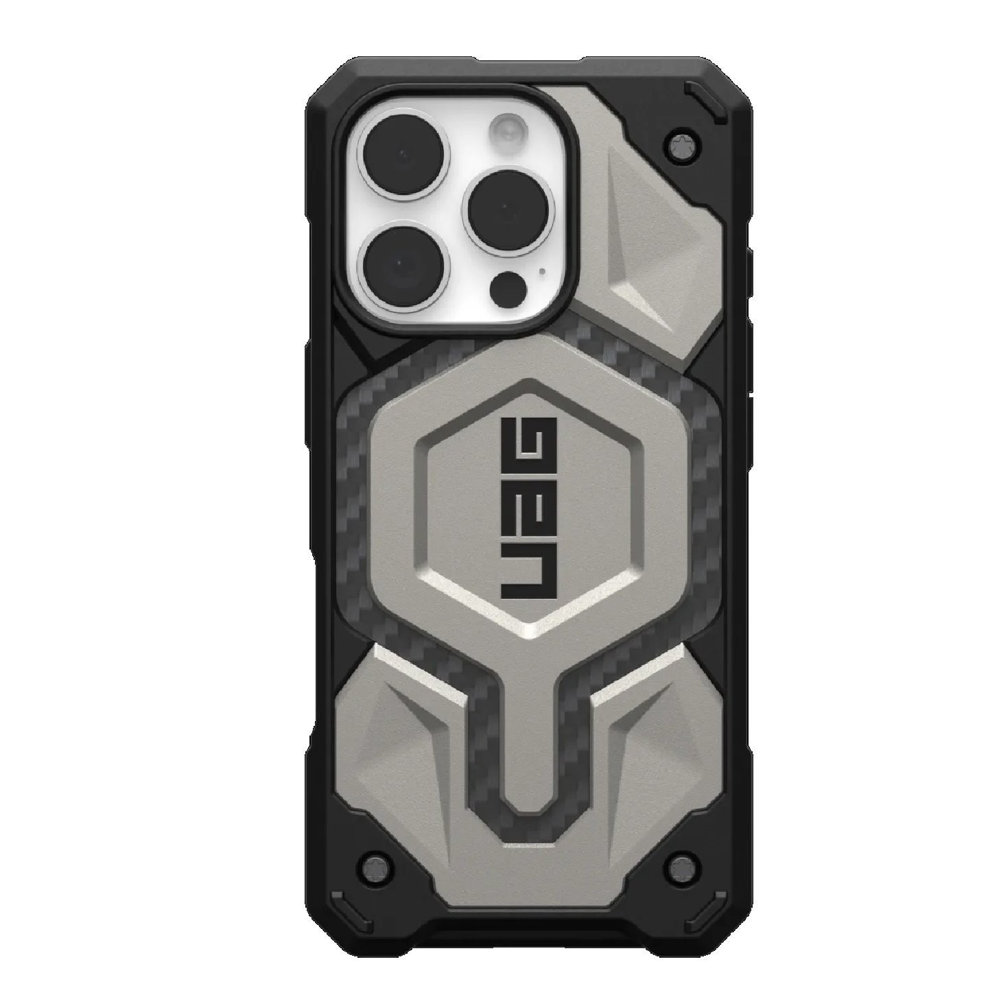 Uag Monarch Pro Apple iPhone 16 Pro (6.3') Rugged Case - Titanium (114456113636), 25FT. Drop Protection (7.6M), Built-In Magnet For MagSafe