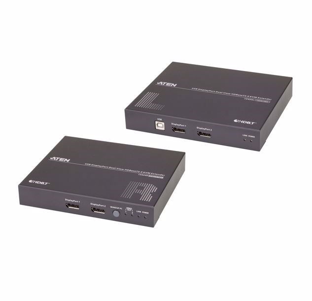 Aten Ce924 Usb DisplayPort Dual View HDBaseT™ 2.0 KVM Extender (4K@100m- Single View), Edid Buffer, HDCP Compatible, Built-In 8KV/15KV Esd Protection