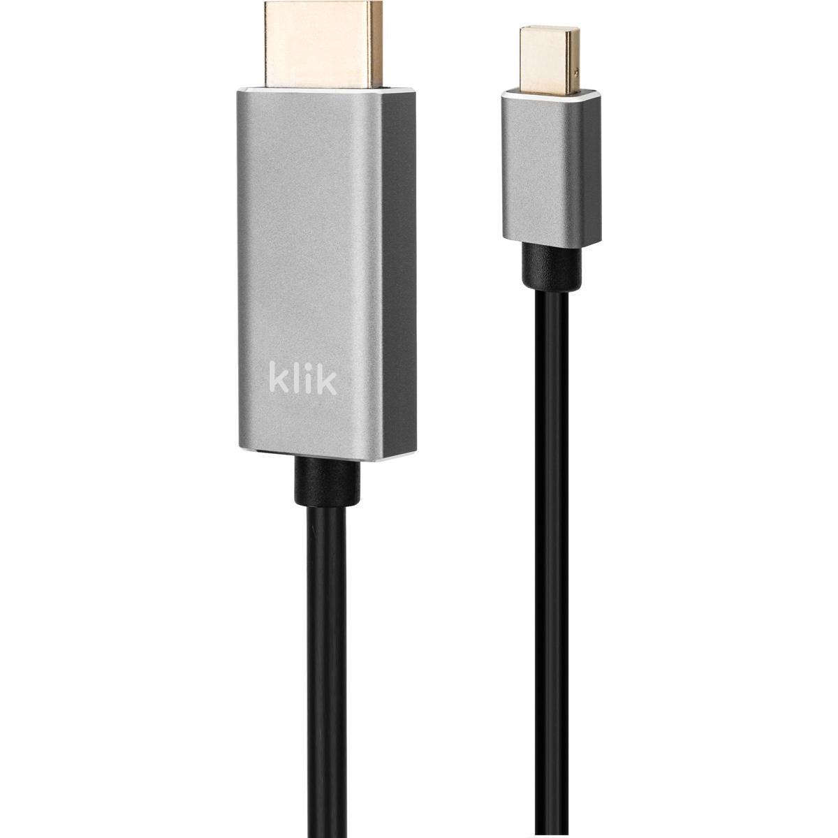 Klik 2MTR Mini DisplayPort Male To Hdmi Male Cable