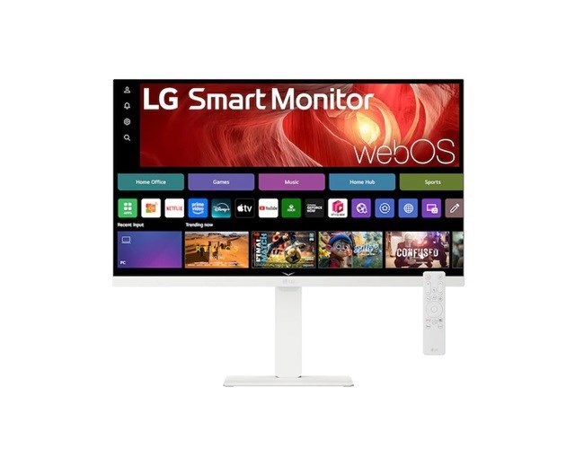 LG Smart Monitor 27"(16:9) Uhd Ips, Hdmi(2), Usb-C(65W), HDR10, H/Adj, Tilt, Vesa, 3YR