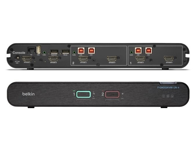 Belkin 2-Port 2 Head Dp/Hdmi Universal SKVM W/Cac PP4.0 , 3YR WTY