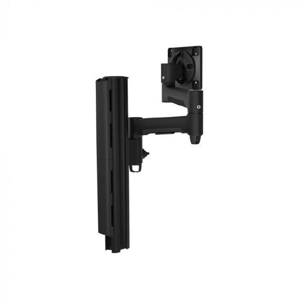 Atdec Awms-4640 Single 460MM Monitor Arm + 400MM Post / 12KG (26.5LB) Flat Screen, 10KG (22LB) Curved Screen + C Clamp Desk Fixing, Black
