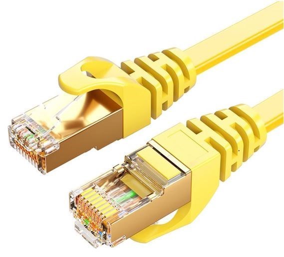 8Ware Cat7 Cable 5M - Yellow Color RJ45 Ethernet Network Lan Utp Patch Cord Snagless Flat Cable