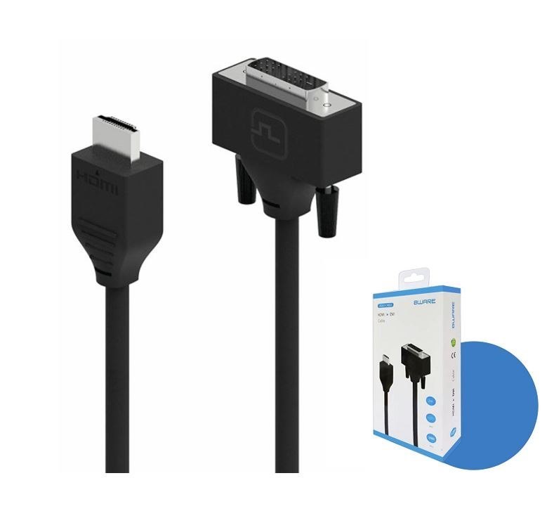 8Ware Pro Series 2M Hdmi To Dvi Cable Male To Male Nickel Plated High Performance 30Awg Od6.0 Copper PVC Tpe (Retail Package)