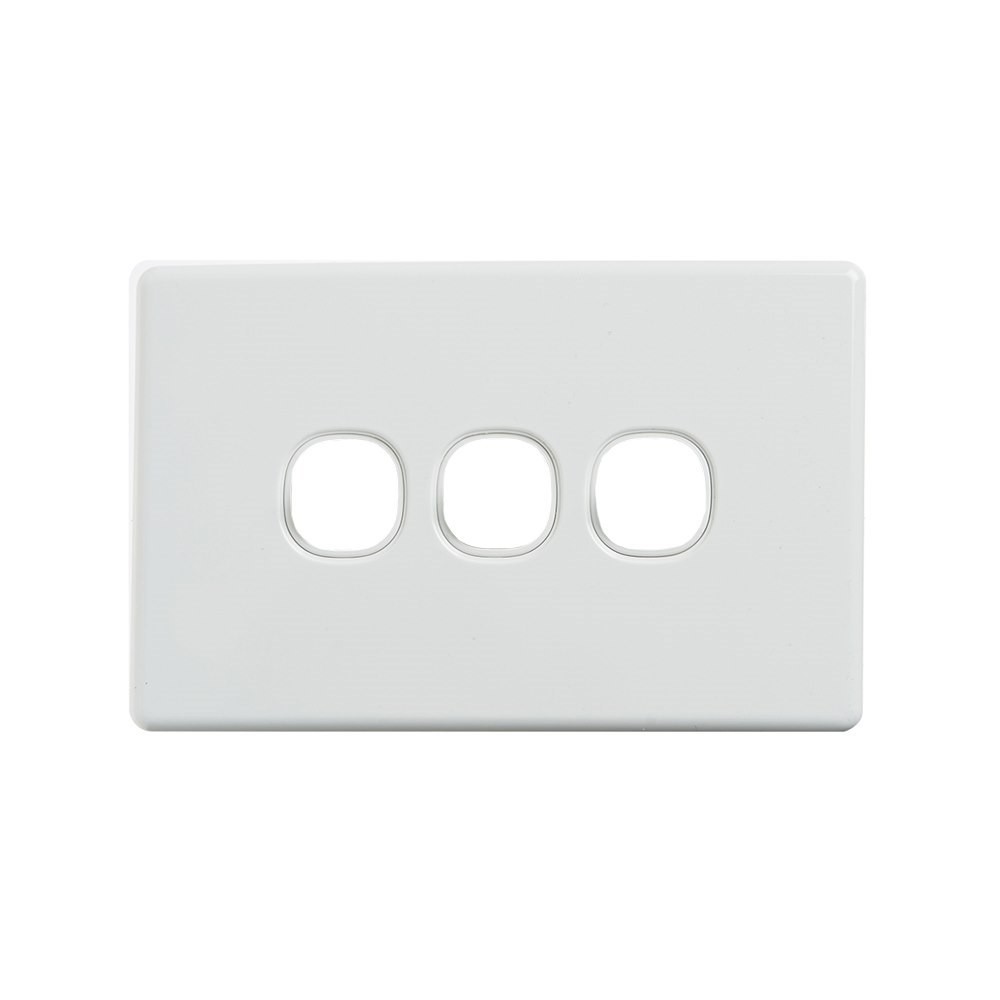 4Cabling 4C | Elegant 3 Gang Rigid And Cover Plate- White