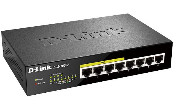 D-Link | DGS-1008P | 8 Port Gigabit PoE+ Unmanaged Switch (Metal Housing)