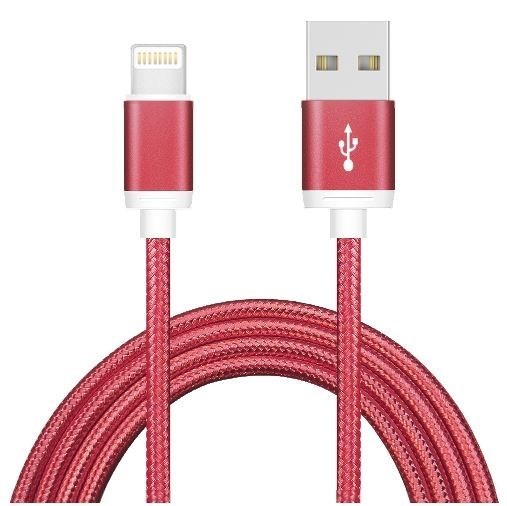 Astrotek 1M Usb Lightning Data SYNC Charger Red Color Cable For iPhone X 9 8 7S 7 Plus 6S 6 Plus 5 5S iPad Air Mini iPod