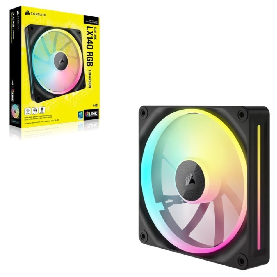 Corsair Icue Link LX140 RGB 140MM PWM Single Fan Expansion Fan Size 140MM X 25MM Led Color RGB Five-Year Warranty